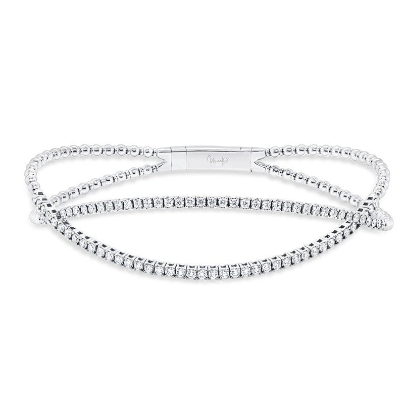 Timeless 1.56ct Diamond Crossover Bangle in 18K White Gold
