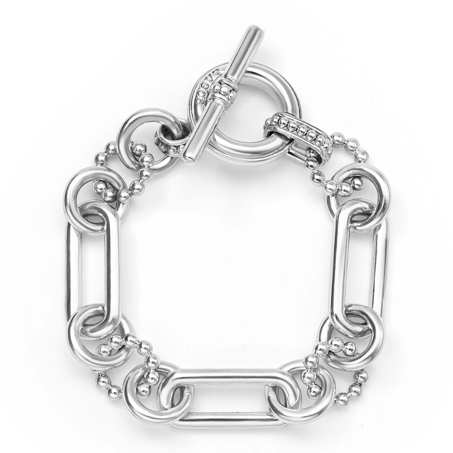 Signature Caviar 15mm Link Bracelet in Sterling Silver, size M