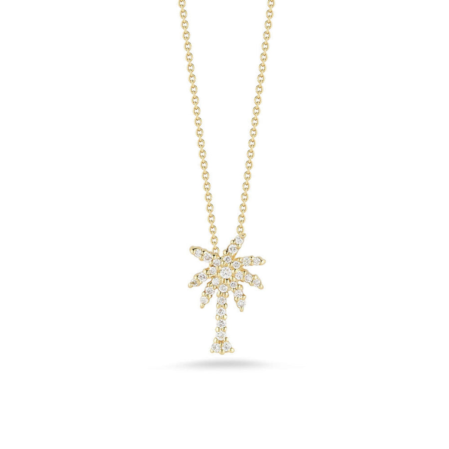 Tiny Treasures 0.16ct Diamond Palm Tree Pendant in 18K Yellow Gold, 18" chain