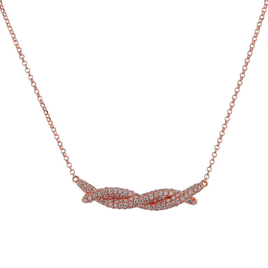 0.45ct Diamond Necklace in 14K Rose Gold, 17"