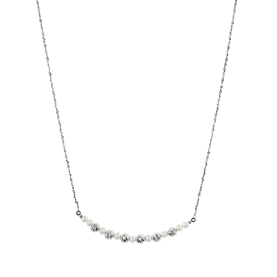 Debut Crescent Bar Necklace in Platinum, 18"
