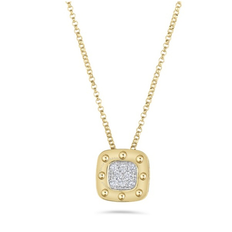 Pois Moi 0.12ct Diamond Necklace in 18K Yellow and White Gold, 18" chain