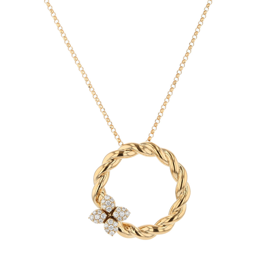 Love in Verona 0.30ct Diamond Twist Pendant in 18K White Gold, 17" chain