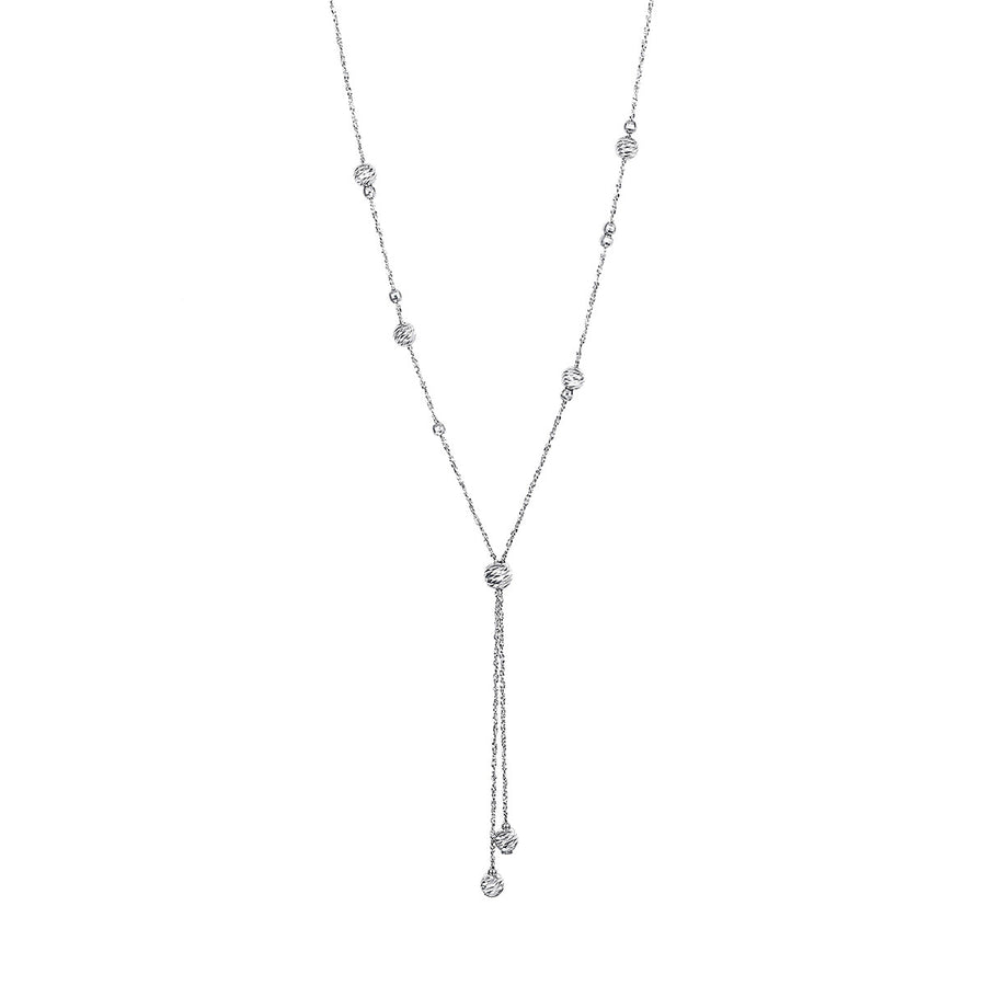 Momentum Sliding Station Lariat Necklace in Platinum, 14-29"