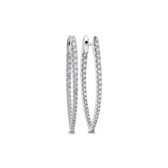 Imperial 1.60-1.68ct Diamond Hoop Earrings in 18K White Gold