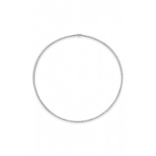 Uniform 5.14-5.38ct Diamond 4-Prong Line Necklace in 18k White Gold, 16.5"