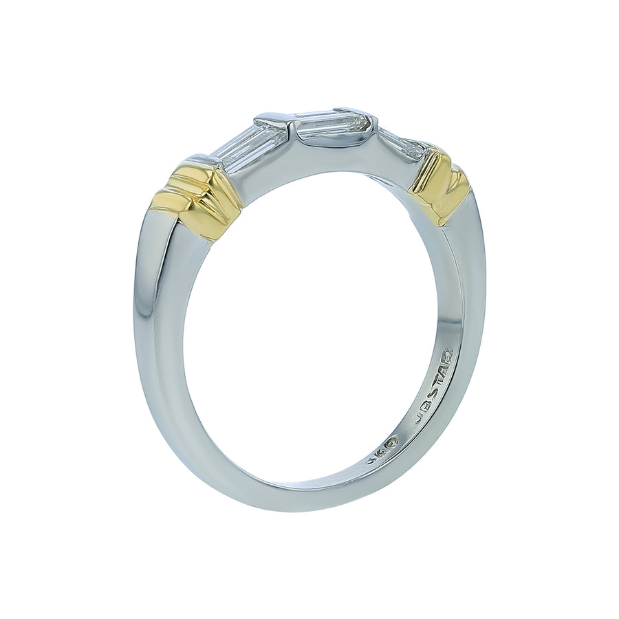 0.30ct Diamond Band in 18K Yellow Gold and Platinum, Size 6