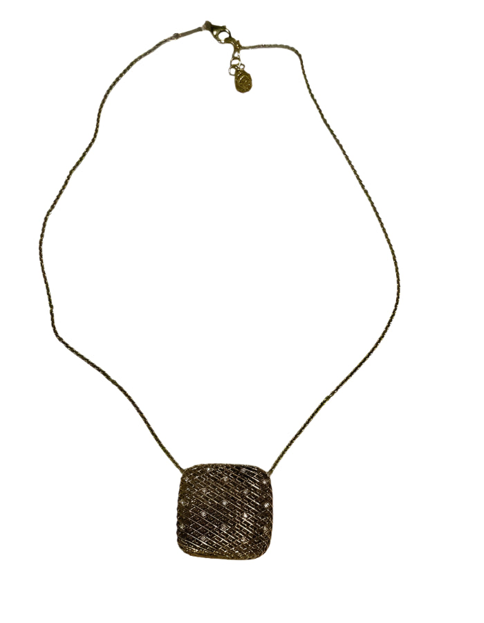 Soie Diamond Pendant in 18K Yellow and White Gold, 18in