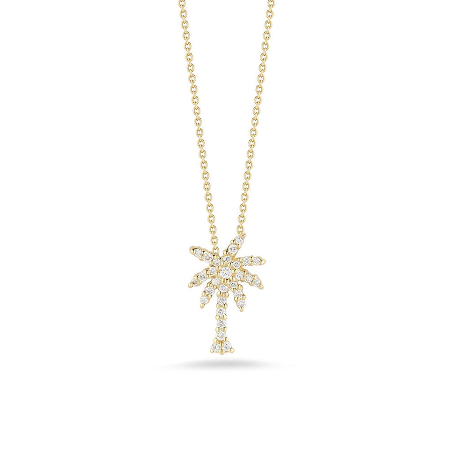 Tiny Treasures 0.16ct Diamond Palm Tree Pendant in 18K Yellow Gold, 18" chain