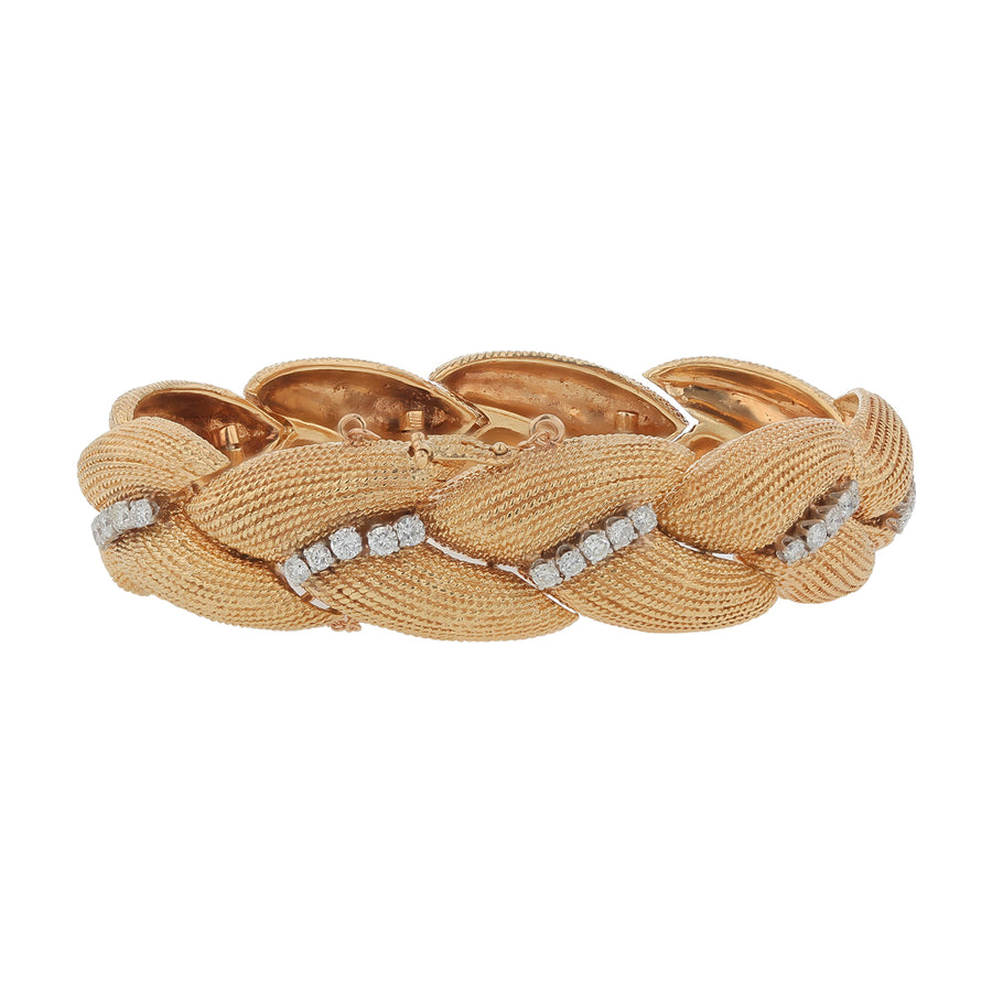 1.35ct Diamond Sectional 7" Bracelet in 18K Yellow Gold