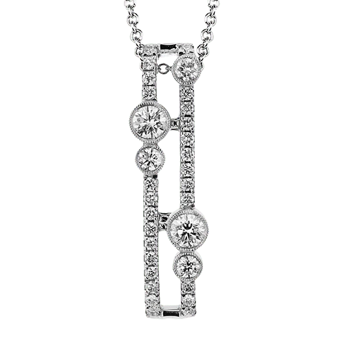 0.57ct Diamond Abstract Pendant in 18K White Gold, 18" chain