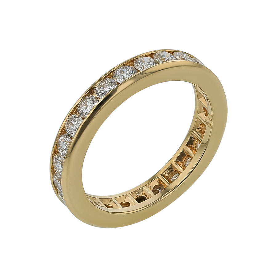 1.47ct Round Diamond Eternity Band in 18K Yellow Gold, Size 6.75