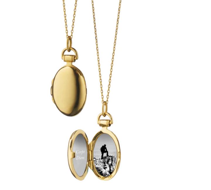 Classic Petite Anna Locket in 18K Yellow Gold, 17- 22" chain