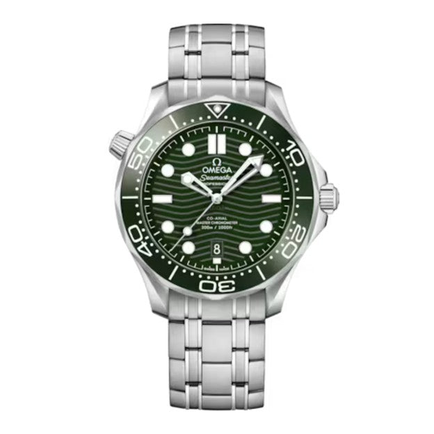 42mm Seamaster Diver 300M Watch with Green Dial in Stainless Steel, Bracelet