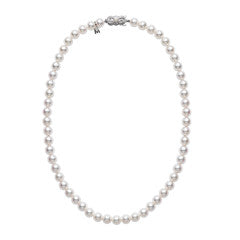 Everyday Essentials 6.5-7mm A Pearls Princess Necklace in 18K White Gold, 18"