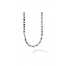Signature Caviar Plain 5mm Rope Necklace in Sterling Silver, 16 in