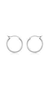 1.5x15mm Tube Hoop Earrings in 14K Yellow Gold