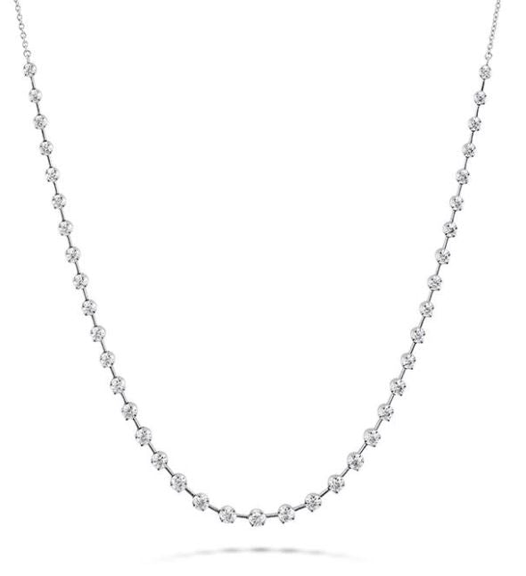 Serena 1.91-2.00Ct Diamond 39 Station Necklace in 18K White Gold, 18in