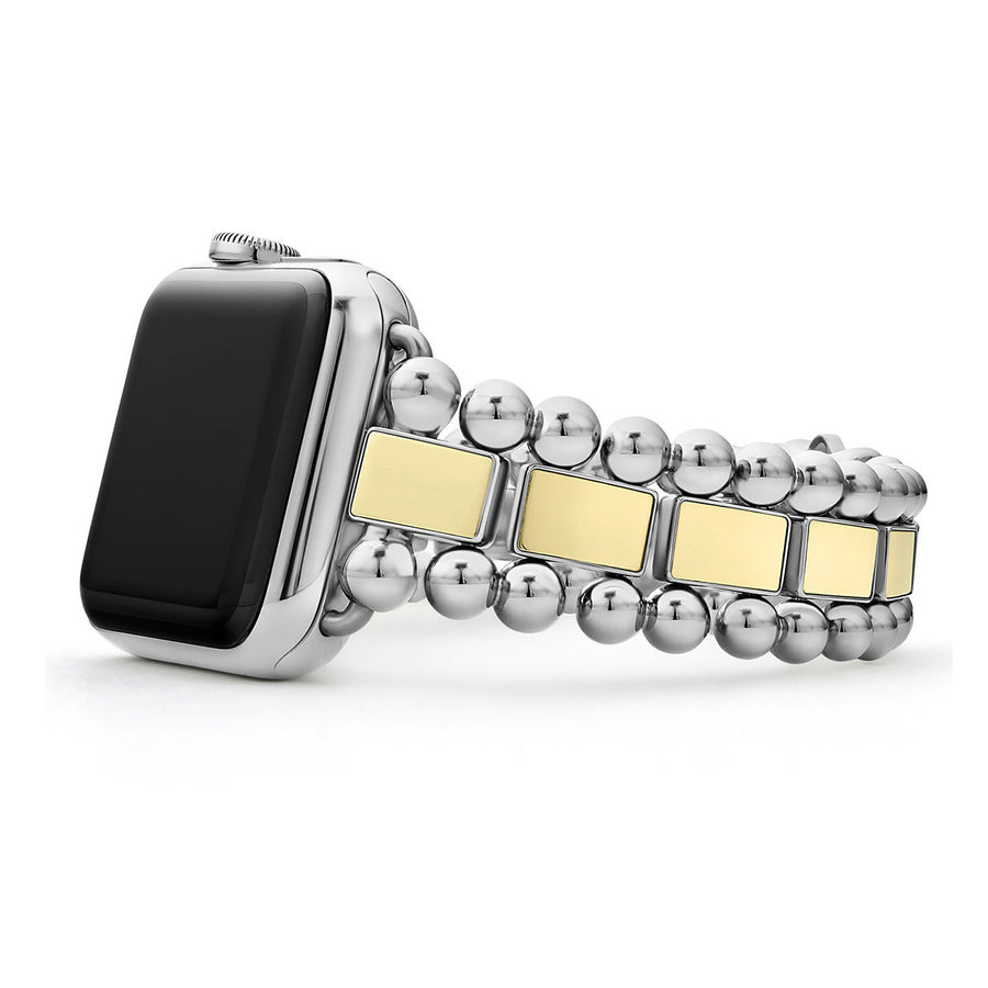 Smart Caviar 38mm Link Apple Watch Bracelet in Stainless Steel and 18K Yellow Gold Size 7