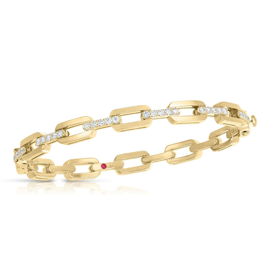 Navarra 0.67ct Diamond Bangle Bracelet in 18K Yellow Gold, Size Small