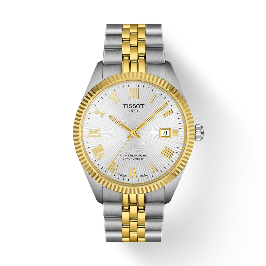39mm Ballade Watch with Silver Dial in Stainless Steel with Yellow Gold PVD, Bracelet