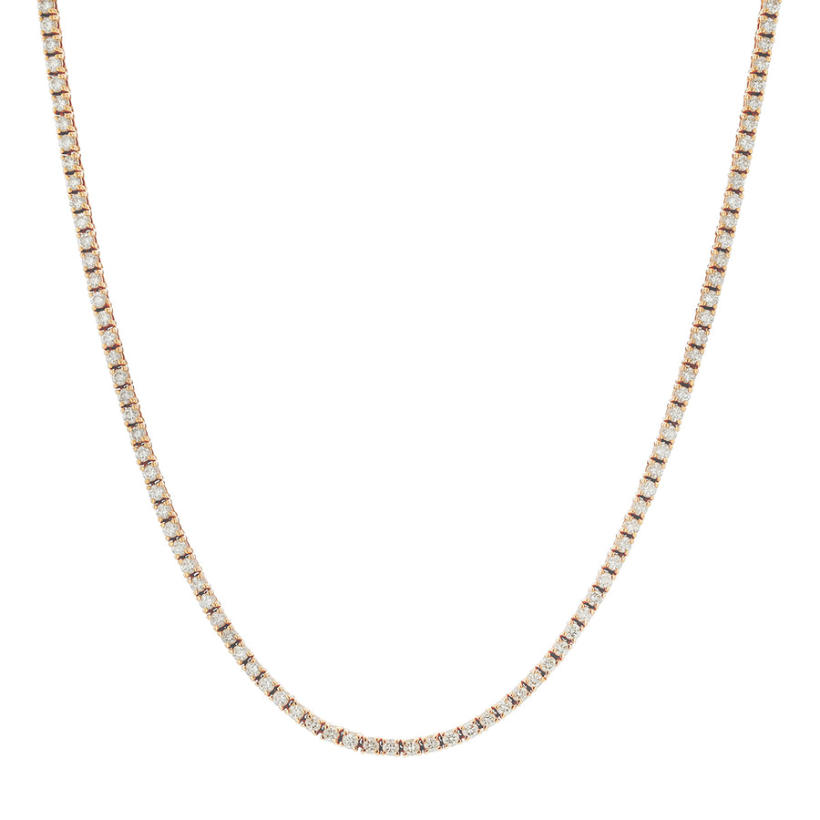 2.55ct Round Diamond Tennis Necklace in 18K Rose Gold, 17"