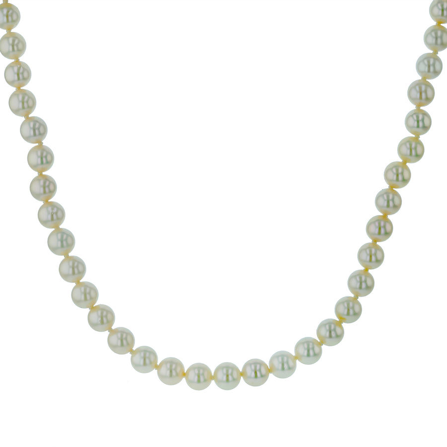 Mikimoto White Rose Pearl 5.0-5.5mm Necklace in 18K Yellow Gold, 17"