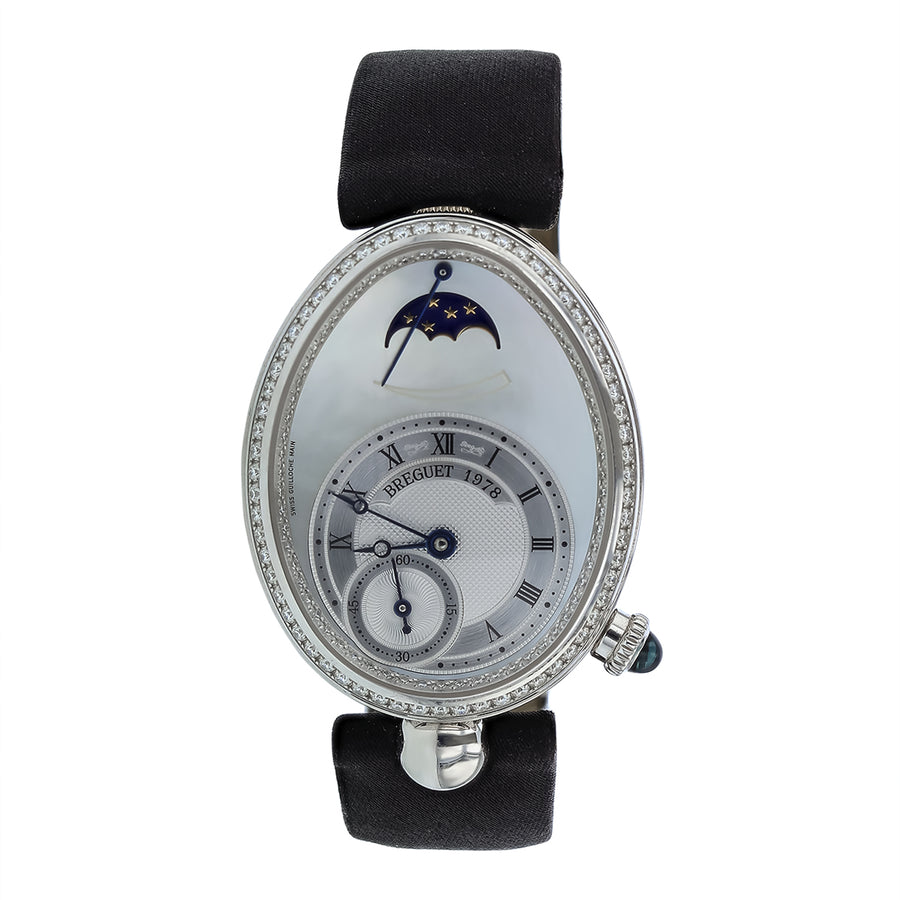 29mm Brequet Watch with Mother of Pearl Dial in 18k White Gold, Strap