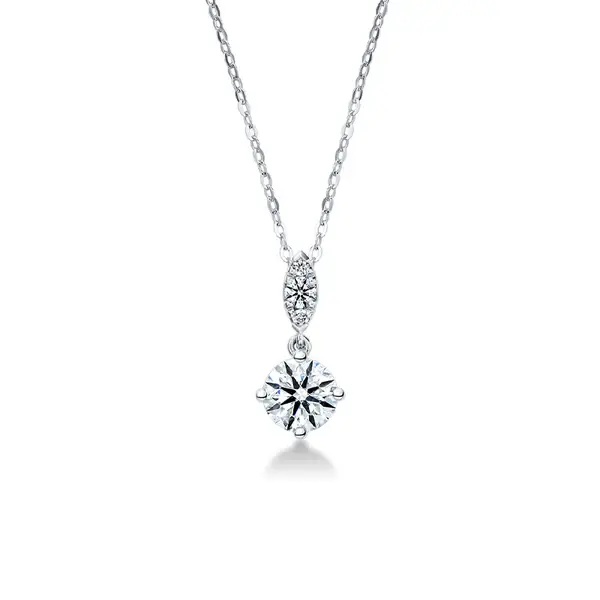 Aerial Petite 0.34-0.37ct Diamond Drop Pendant in 18K White Gold, 18" chain
