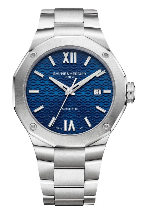42mm Riviera Automatic Watch with Blue Dial in Stainless Steel, Bracelet