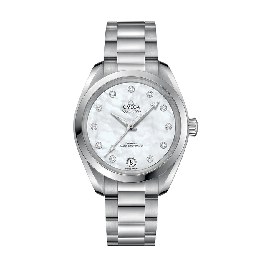 34mm Seamaster Aqua Terra 150M Watch with Mother of Pearl Dial in Stainless Steel, Bracelet