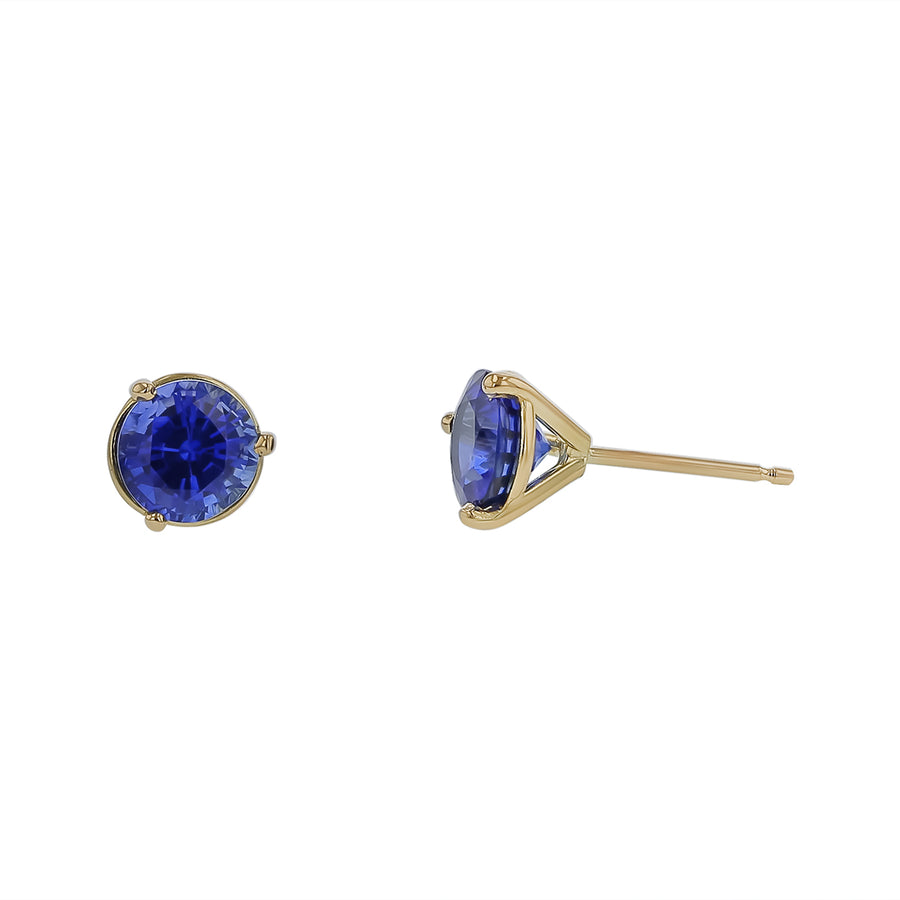 2.18ct Round Sri Lankan Stud Earrings in 18K Yellow Gold