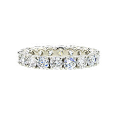 3.38ct Diamond Prong Eternity Band in Platinum, size 6.5