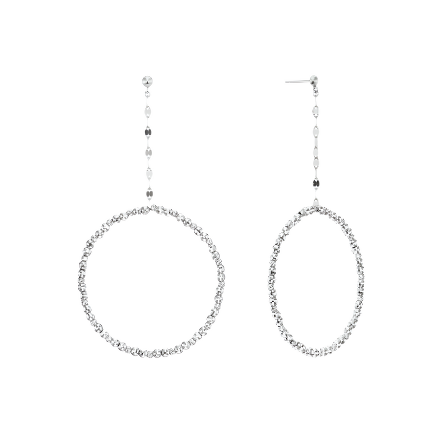 Limitless Drop Circle Earrings in Platinum