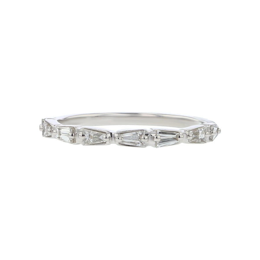 0.38Ct Diamond Partway Band in 14K White Gold, Size 6.25