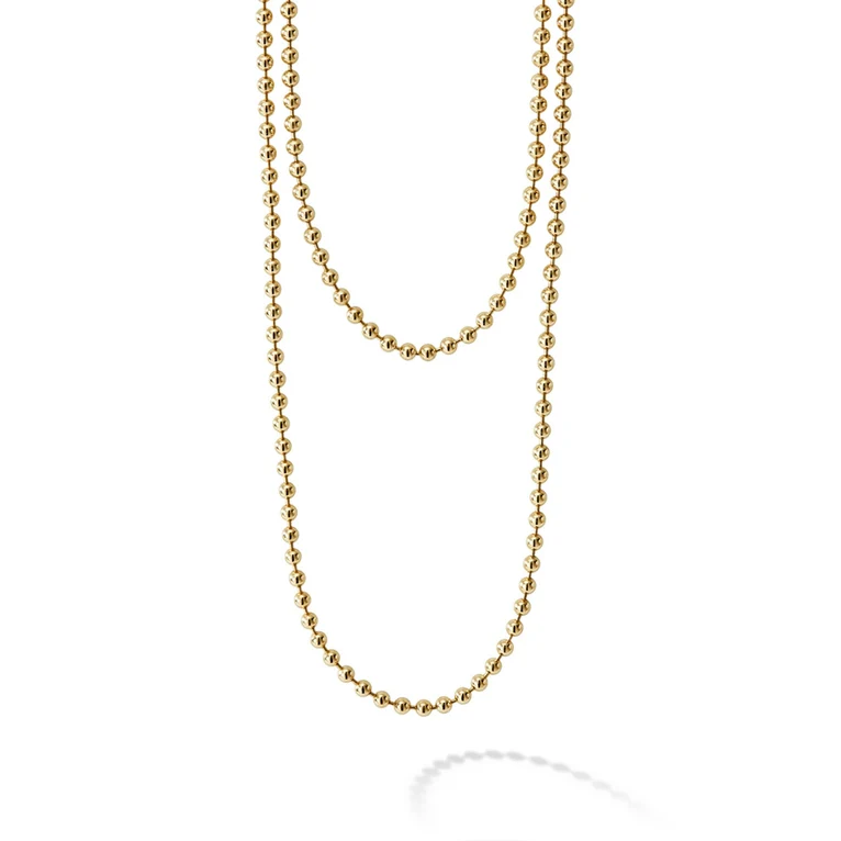 Caviar Gold Necklace in 18K Yellow Gold 22"