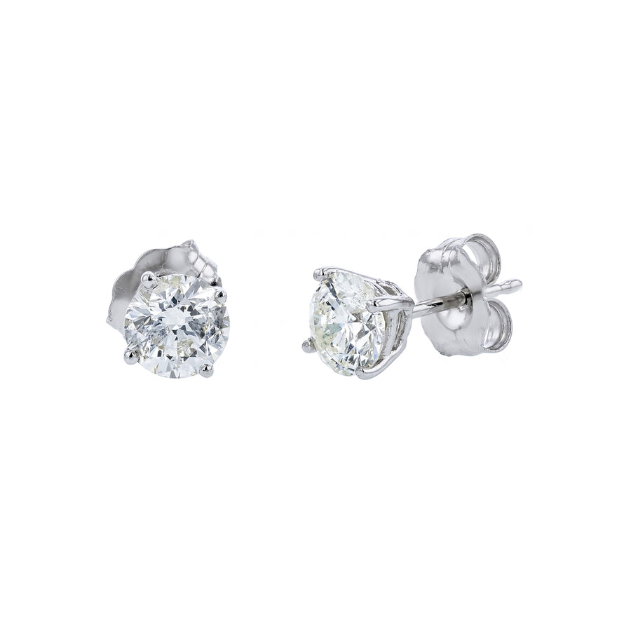 1.04ct Diamond Stud Earrings in 14K White Gold