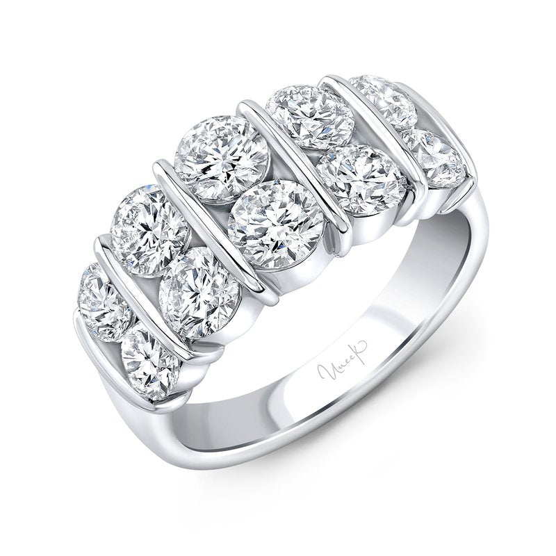 Signature 3.01ct Diamond 2 Row Ring in 18K White Gold, Size 6.5
