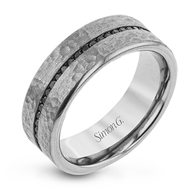 0.65ct Black Diamond Band in 14K Gray Gold, size 10