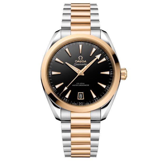 41mm Seamaster Aqua Terra 150M Watch with Black Dial in Stainless Steel and 18K Yellow Gold, Bracelet