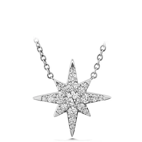Charmed Starburst 0.29-0.34ct Diamond Necklace in 18K White Gold, 18"