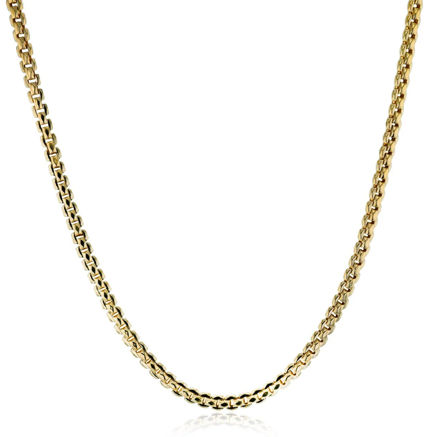 Box Chain Link Necklace in 14K Yellow Gold, 24"