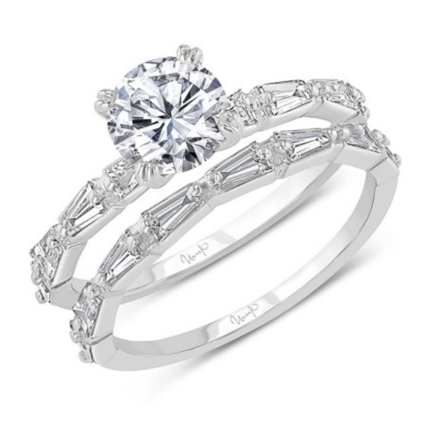 Diamond Semi-Mount Ring in 14K White Gold for Round Center, Size 6.5