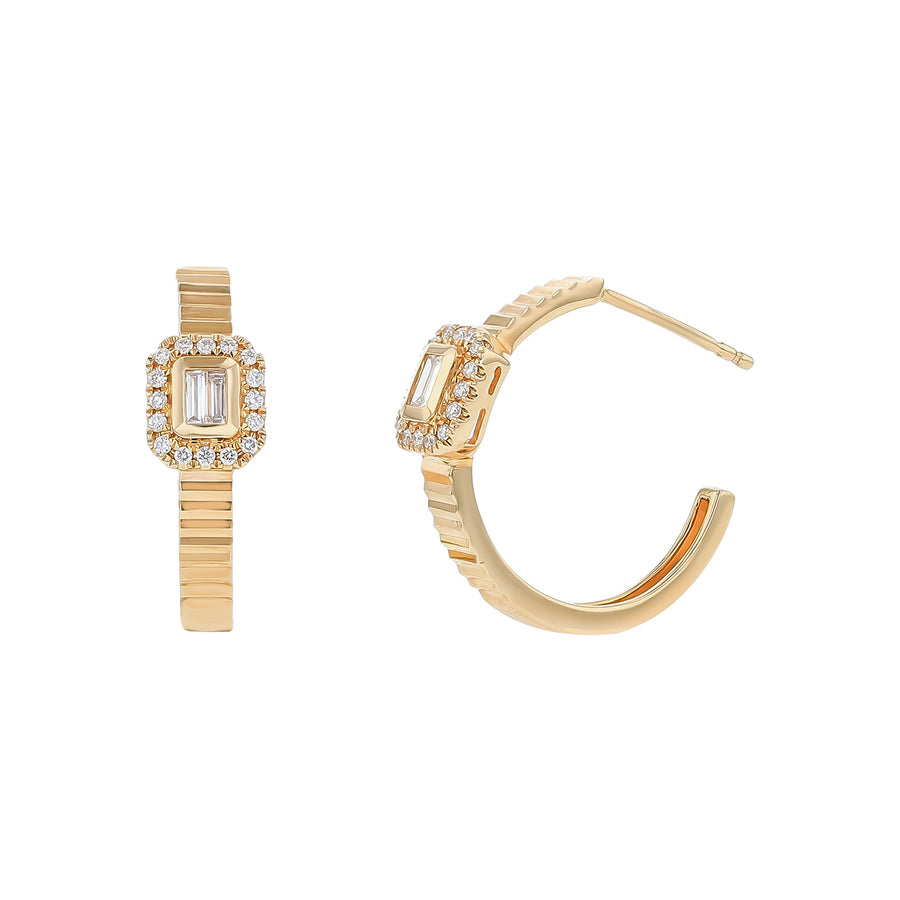 0.29ct Diamond Hoop Earrings in 14K Yellow Gold