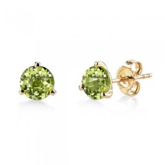 2.72ct Round Peridot Martini Stud Earrings in 14K Yellow Gold