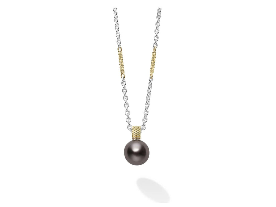 Luna Pearl Strand Necklace in 18K Yellow Gold and Sterling Silver, 18"