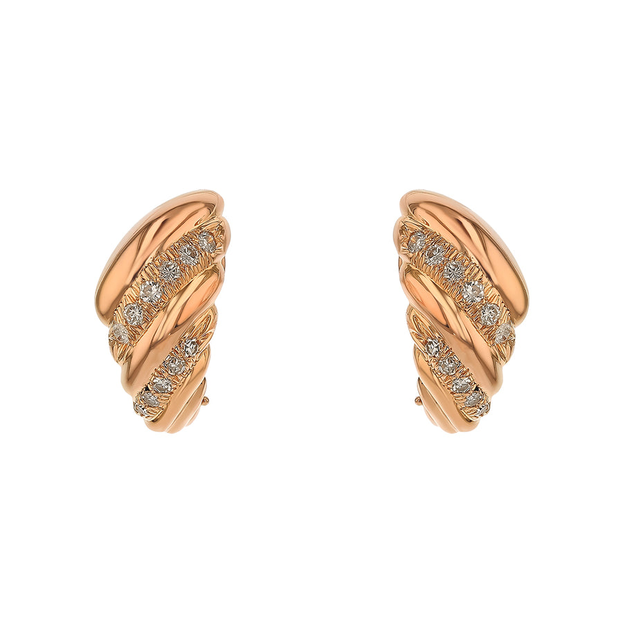 0.22ct Diamond Dome Earrings in 18K Yellow Gold