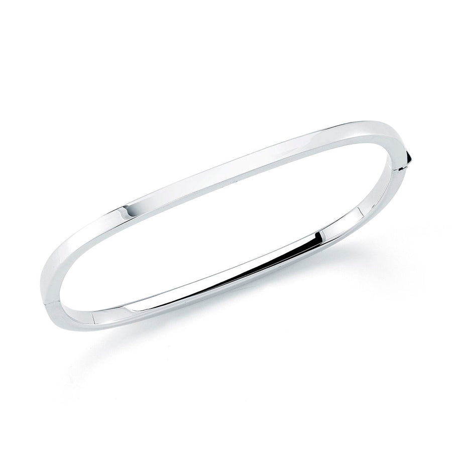 Square Hinged Bracelet in 18K White Gold
