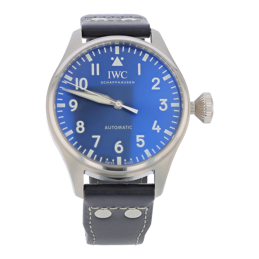43mm IWC Big Pilot's Watch with Blue Dial in Stainless Steel, Strap