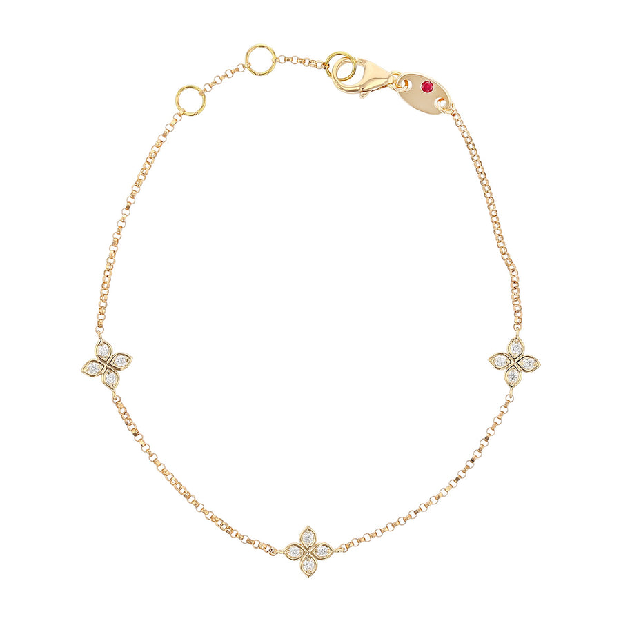 Love by the Inch Diamond 3-Station Flower Bracelet in 18K Rose Gold